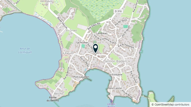 Plan de Larmor-Baden, avec un repère sur le siège de Share The Ocean